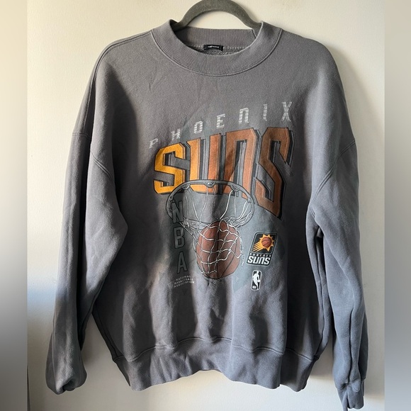 Abercrombie & Fitch Gray NBA Phoenix Suns Crewneck Sweater Oversized - Small - Picture 1 of 12